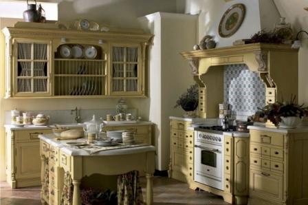 Кухонный деревенский интерьер в стиле Прованс